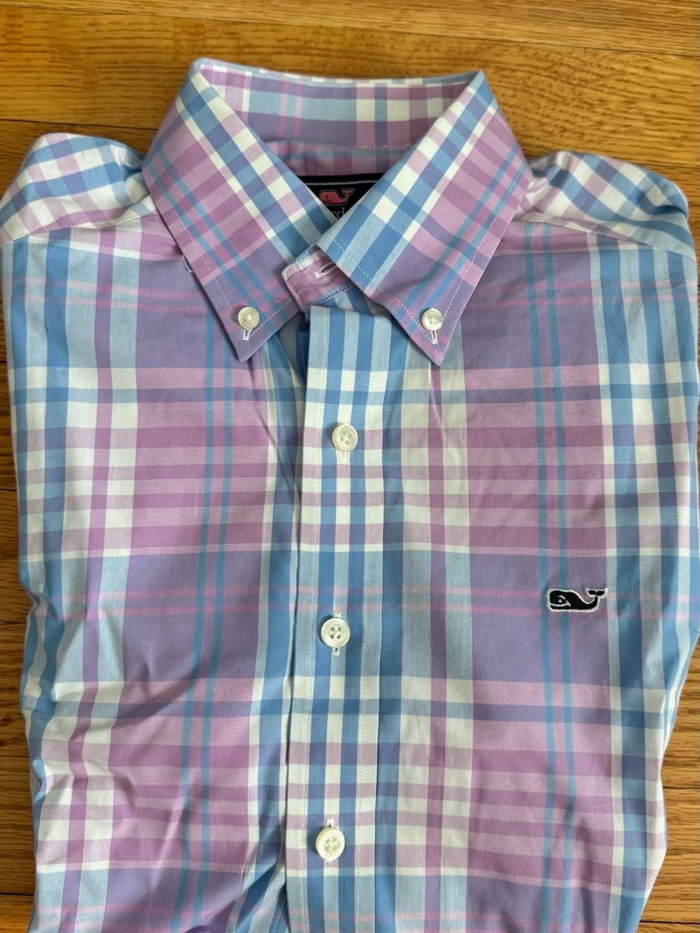 Vineyard Vines Men's Pink & Light Blue Plaid Button-Down Shirt